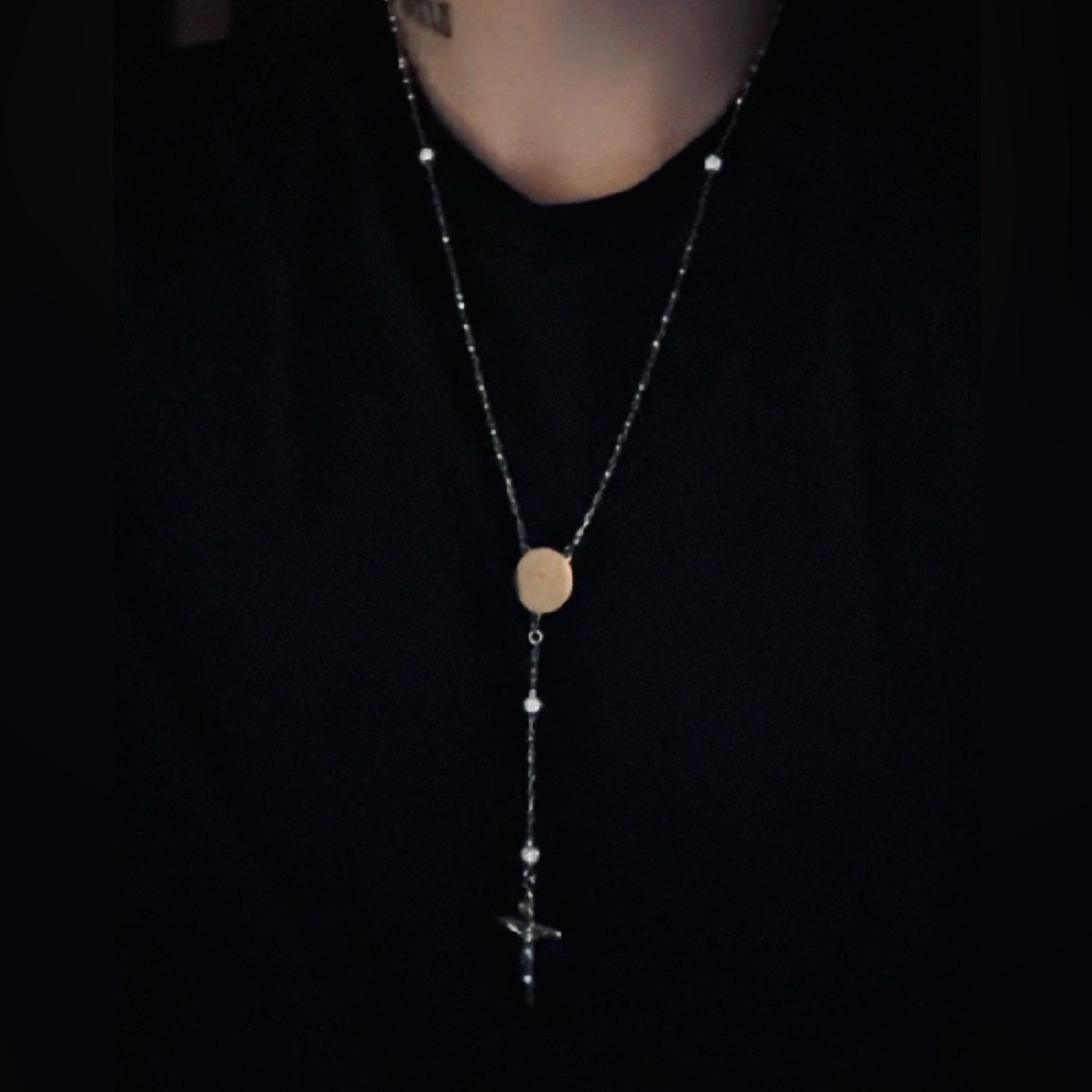 Gold and Silver Two-Tone Y-Shaped Necklace